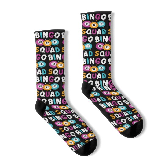 Bingo Squad Bingo Player Casino Gambling Lottery Socks
