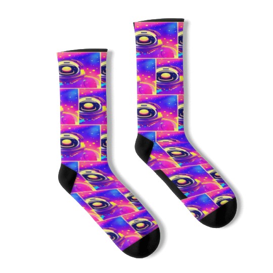 Astronaut neon colors Socks