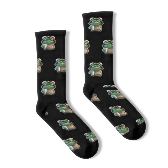 Funny frog Design for i don't like morning people Socks