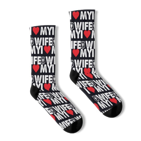 I LOVE MY WIFE Socks