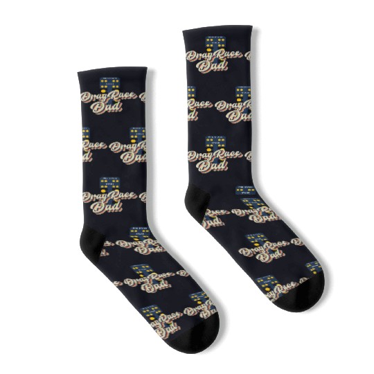 Drag Racing Race Car Dad Retro Socks