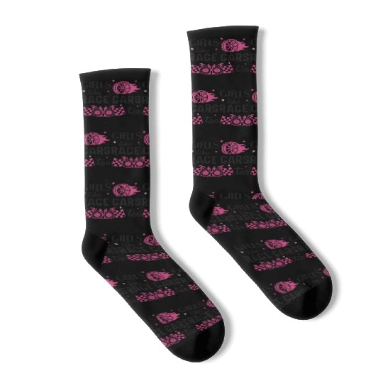 Drag Racing Race Car Girl Girls Socks