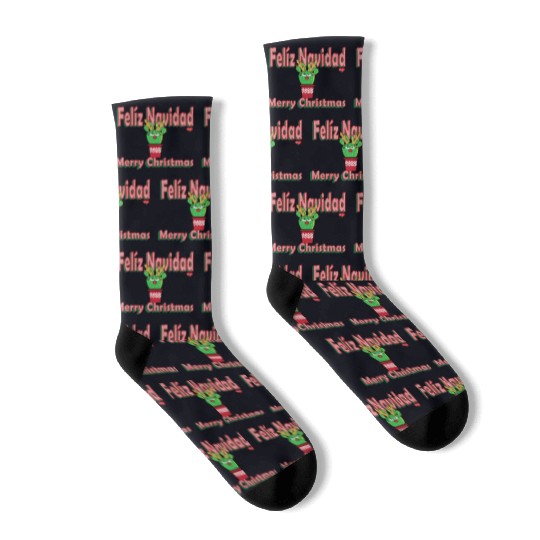 Felíz Navidad Cactus Lady Socks