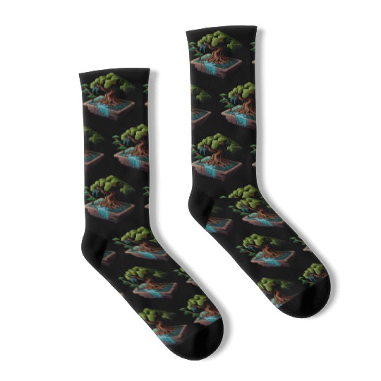 8 Bit Bonsai Tree Socks