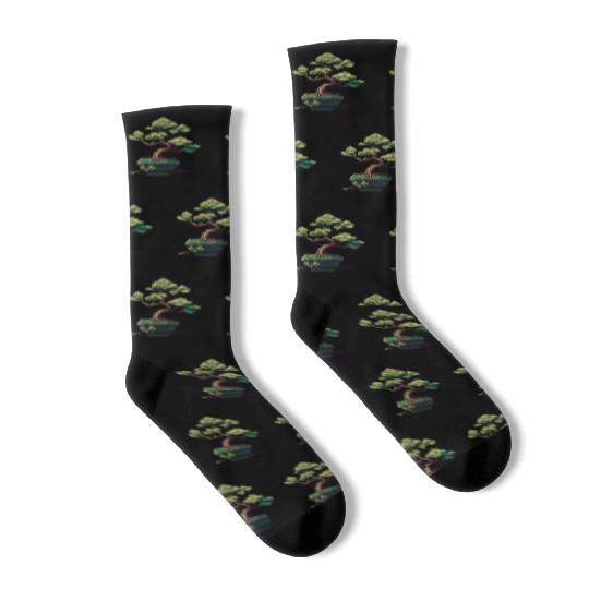 8 Bit Bonsai Tree Socks