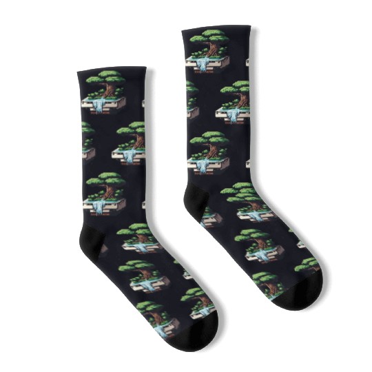 8 Bit Bonsai Tree Socks