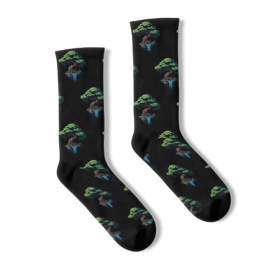 8 Bit Bonsai Tree Socks