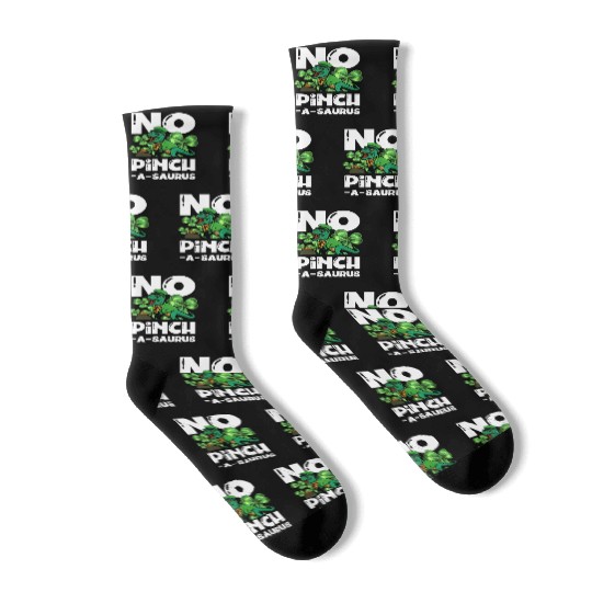 No Pinchasaurus Dinosaur Irish St. Patricks Day Socks