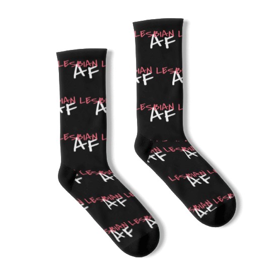 Lesbian AF LGBT Graffiti Pride Month Socks
