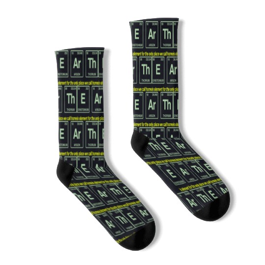 EARTH - written in elements of the periodic table Socks