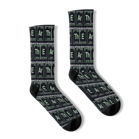 EARTH - written in elements of the periodic table Socks