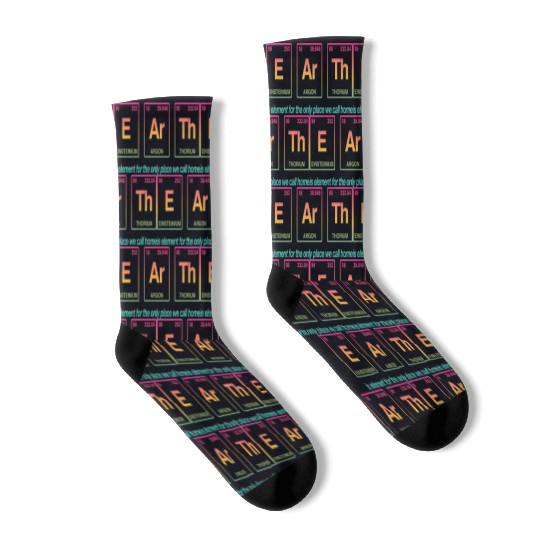 EARTH - written in elements of the periodic table Socks