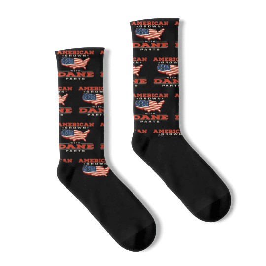 American Grown with Dane Parts Patriotic Danish Pa Socks