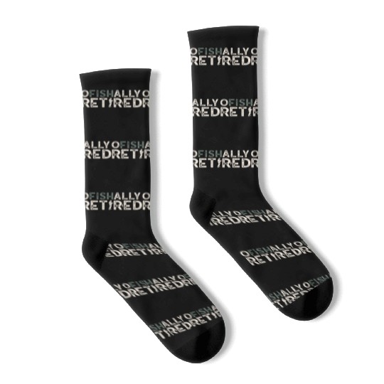 Ofishally Retired Fishing Retro Retirement Fishing Socks