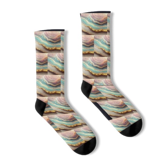 Pastel Agate Geode Stone Socks