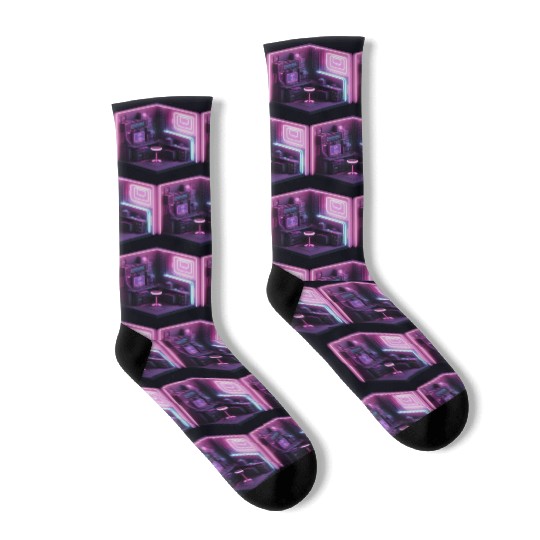 Isometric Modern Room Cube Socks