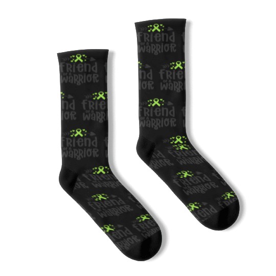 Friend Of A Warrior Lime Green Ribbon Lyme Socks