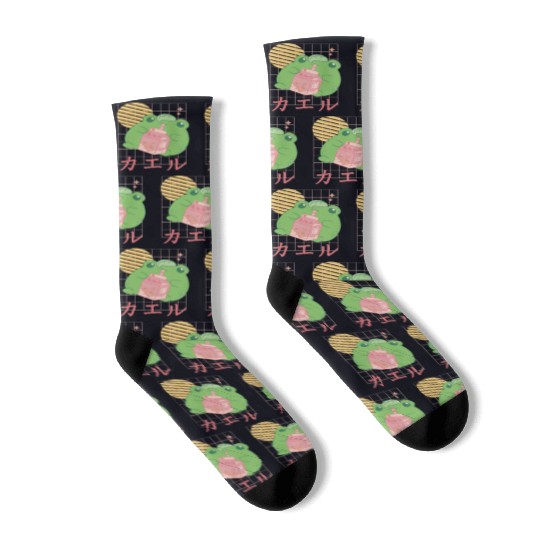 Strawberry Milk Frog Japanese Socks