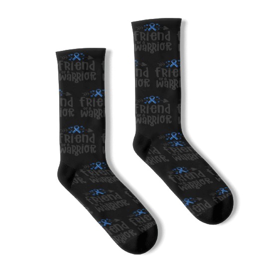Friend Of A Warrior Support Team Colon Cancer Socks
