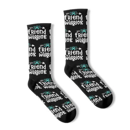Friend Of A Warrior Support Team Ovarian Cancer Socks