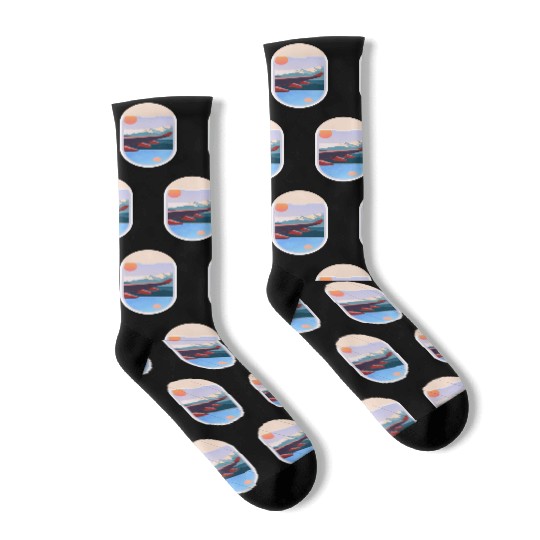 Wanderlust Plane Window Travel Landscape Nature Socks