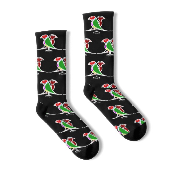 Crimson Gouldian Finch murrydesigns Socks