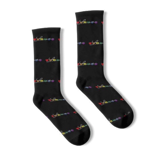 Love colorful LGBT Rainbow Tolerance Socks