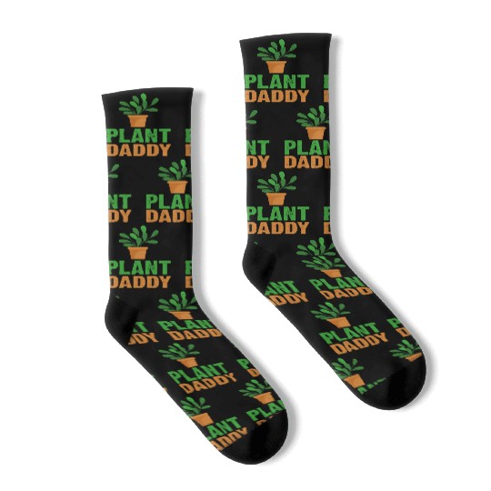 Plant Daddy Succulents Dad Funny for Landscapers Socks