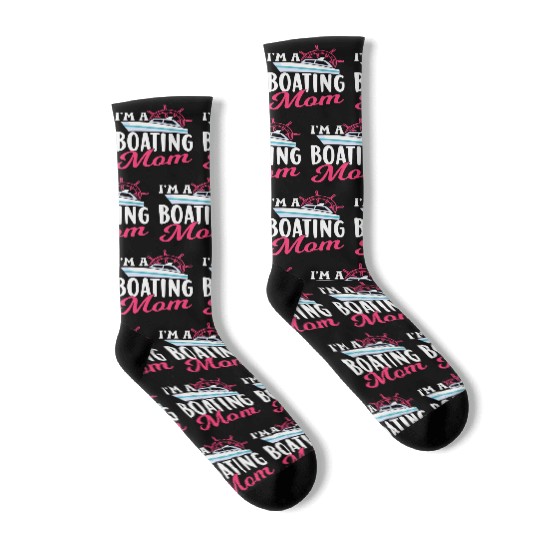 I'm A Boating Mom Yacht Captain Ship Boat Socks