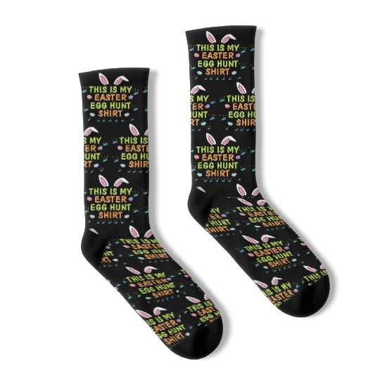This Is My Easter Egg Hunt Funny Rabbit Face Squad Socks