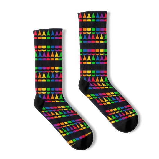 Teacher Life Crayon CRAY Teacher Socks