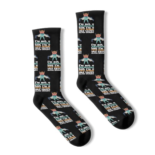 Back To School Superhero First Grader Socks