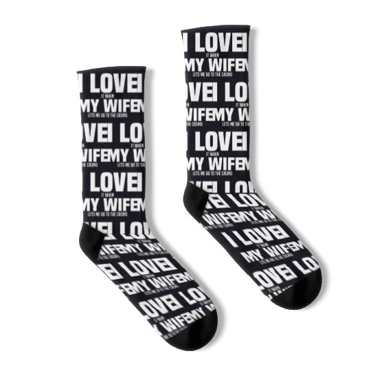 Gambling I Love My Wife Socks