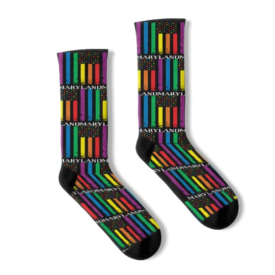 Maryland Pride Month Pride Flag LGBT Community LGB Socks