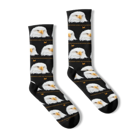 Bald Eagle Gift Idea Focussed like an Eagle Photo Socks