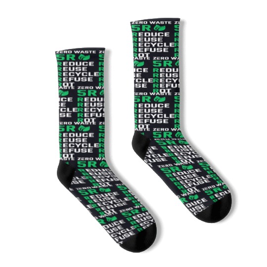 5R Waste Earth Day Planet Environment Trees Socks