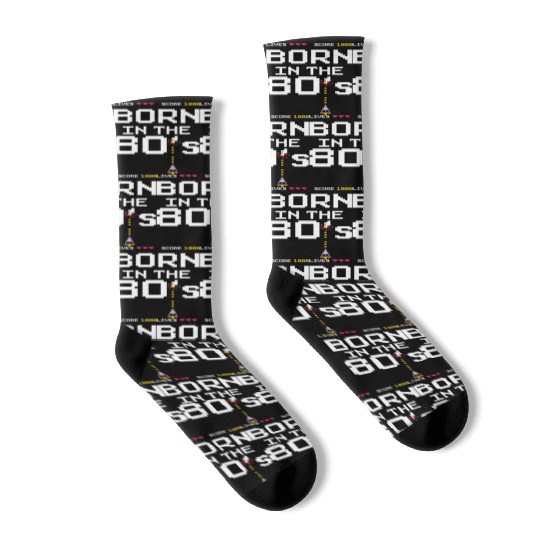 1986 Birtday Retro Gamer Pixel Born in the 80s Socks