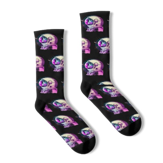 Aesthetic Vaporwave Space Cat 80s 90s Astronaut Socks
