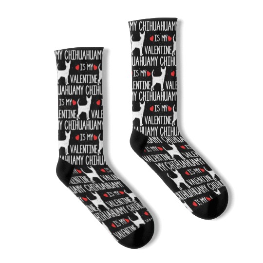 Cute Heart Dog Lover My Chihuahua Socks