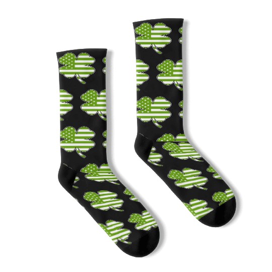 USA Shamrock St. Patrick's Day USA Socks