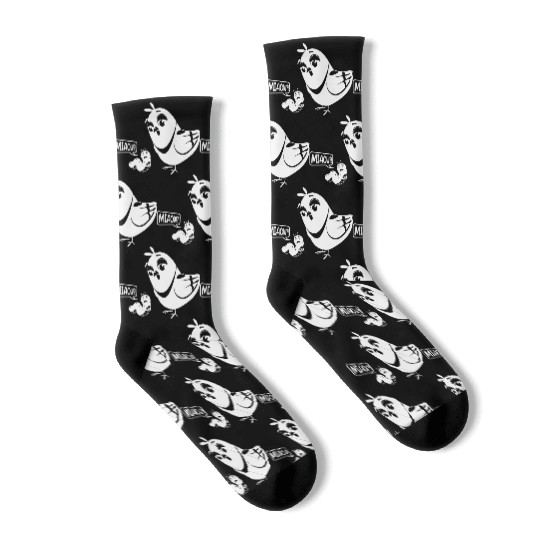 Novelty Bird and Worm Socks