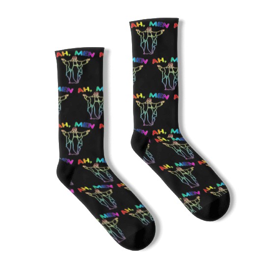 LGBTQ Jesus Socks Religious Ah, MEN Socks