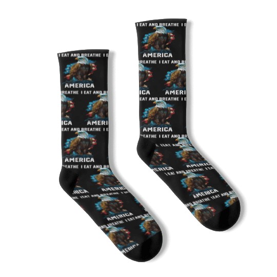I Eat and Breathe America American Bald Eagle Socks