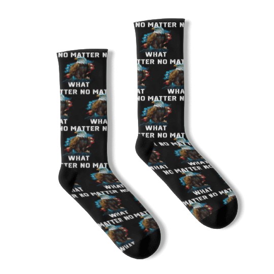 No Matter What American Bald Eagle America 4th Of Socks