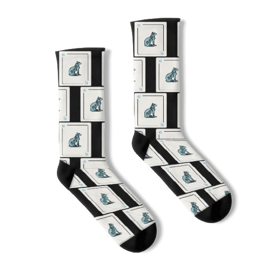 Cat Playing card Cat Lovers Gift Socks
