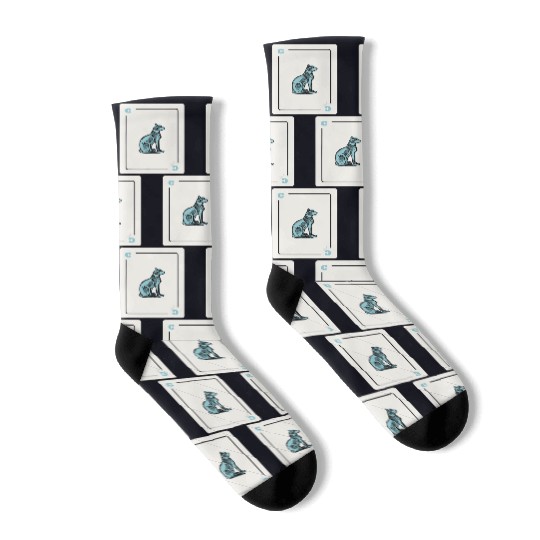 Cat Playing card Cat Lovers Gift Socks