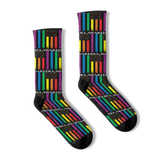 Delaware Pride Month Pride Flag LGBT Community LGB Socks