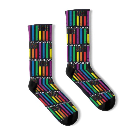 Delaware Pride Month Pride Flag LGBT Community LGB Socks