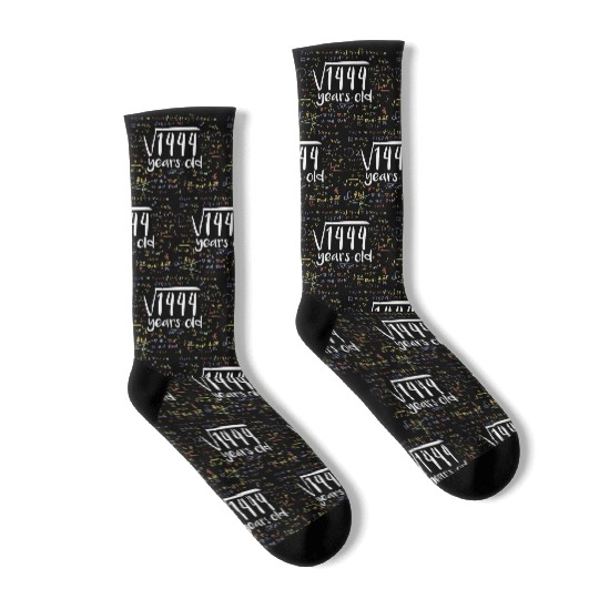 38th Birthday Square Root of 1444: 38 Years Old Socks