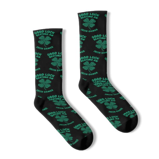 St. Patrick's Day Gaming Shamrock Gamer Video Socks